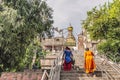 Stairs to Swayambhunath Stupa or Monkey Temple of Kathmandu, Nepal