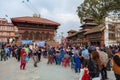 Kathmandu, Nepal - October 27, 2021: Shiva Parvati Temple is a Hindu temple located in Kathmandu Durbar Square, Nepal. Several Royalty Free Stock Photo