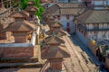 KATHMANDU, NEPAL OCTOBER 15, 2017: Top view of Durbar square near the old Indian temples in Katmandu, Nepal