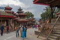 Kathmandu, Nepal - October 2015 : Tourists travel around Kathmandu Dubar square after earthquake in 2014, Kathmandu, Nepal Royalty Free Stock Photo