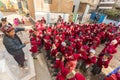 KATHMANDU, NEPAL - pupils during dance lesson in primary school. Royalty Free Stock Photo