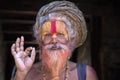 Portrait Sadhu at Pashupatinath Temple in Kathmandu, Nepal