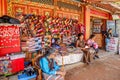 Kathmandu, Nepal - September 21, 2016: Street vendors selling traditional handicrafts at Kathmandu, Nepal, Asia