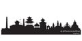 Kathmandu Nepal city skyline vector silhouette