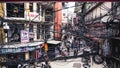 KATHMANDU, NEPAL 05 02 2018: A view to crowded street in Thamel