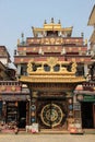 Kathmandu`s main attraction is Durbar Square with the royal palace, architecture, carved wooden figures and people walking. UNES