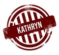 Kathryn - red round grunge button, stamp