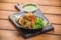 Kati roll traditional indian cuisine sauce towel kitchen cafe restaurant topping