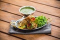 Kati roll traditional indian cuisine sauce towel kitchen cafe restaurant topping