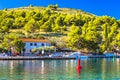 Katina island narrow sea passage in Kornati islands national park pure nature view