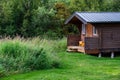 KATMAI NATIONAL PARK, ALASKA, USA â AUGUST 26, 2023: Brooks Lodge, guest cabin on a sunny day