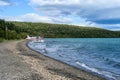 float planes parked on the beach of Nak Nak Lake