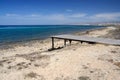 Kato Paphos beach with wooden pier,relax place on Cyprus sea coast