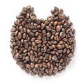 Katoon coffee beans isolated white background.