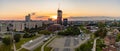 Katowice Landmarks Sunset Panorama