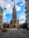 Katowice old church at sunny cloudy day