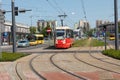 KATOWICE, POLAND - MAY 05, 2018: Old Konstal 105Na tram passing Royalty Free Stock Photo