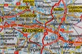 Katowice, Poland, on a road m Royalty Free Stock Photo