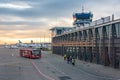 Katowice-Pyrzowice International Airport at sunrise Royalty Free Stock Photo