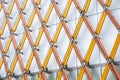 Katowice, Silesian, Poland - Yellow square patterns on a futuristic facade of the Craft project Royalty Free Stock Photo