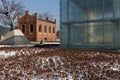 Muzeum Slaskie during the day, engine room in winter