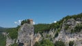 Katskhi pillar from drone. Georgia