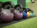 Kattlebells in the gym Royalty Free Stock Photo