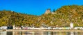 Katz Castle above Sankt Goarshausen town in the Rhine Gorge, Germany