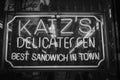 Katzs Delicatessen neon sign, in the Lower East Side, Manhattan, New York City