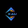 KAU abstract technology logo design on Black background. KAU creative initials letter logo concept