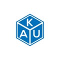 KAU letter logo design on black background. KAU creative initials letter logo concept. KAU letter design