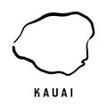 Kauai island simple outline vector map