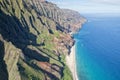 Kauai napali coast aerial view Royalty Free Stock Photo