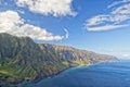 Kauai napali coast aerial view Royalty Free Stock Photo