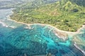 Kauai napali coast aerial view Royalty Free Stock Photo