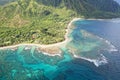 Kauai napali coast aerial view Royalty Free Stock Photo