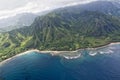 Kauai napali coast aerial view Royalty Free Stock Photo