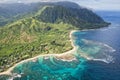 Kauai napali coast aerial view Royalty Free Stock Photo