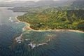 Kauai napali coast aerial view Royalty Free Stock Photo