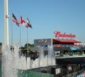 Kauffman Field flags and fountain Royalty Free Stock Photo