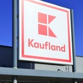 Kaufland logo. Company signboard Kaufland