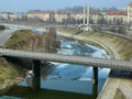 Kaunas city and Nemunas isle and river view