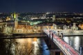 Kaunas, Lithuania 12-21-2021..Kaunas is a city at night, a cold winter morning, a wonderfully decorated city.