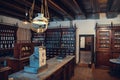 Kaunas, Lithuania - May 12, 2017: Interior of old pharmacy in Museum of Medicine. Royalty Free Stock Photo