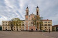 Kaunas, Lithuania, old town. Town square. Church of St. Francis Xavier since 1666 Royalty Free Stock Photo