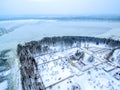 Kaunas, Lithuania: Pazaislis Monastery and Church in winter Royalty Free Stock Photo