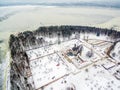 Kaunas, Lithuania: Pazaislis Monastery and Church in winter Royalty Free Stock Photo