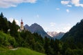 Kaunertal Kaltenbrunn, Austria landscape with the Unserer Lieben Frau MariÃÂ¤ Himmelfahrt church Our lady of the Assumption. Royalty Free Stock Photo