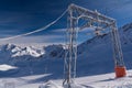 Close up of ski slope in ski resort in the Alps, Austria