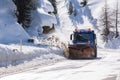 Road clearance in winter time in the mountains